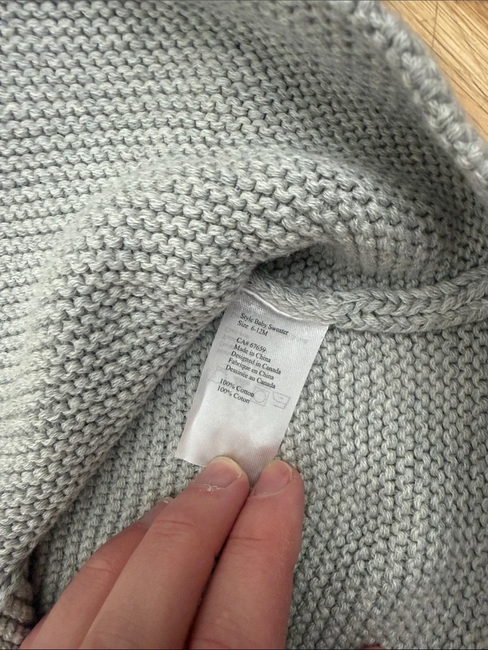 Jake and Jill Light Gray Knit Baby Cardigan, Hat & Blanket Set 100% Cotton